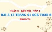 Bài 3.13 trang 61 SGK Toán 8 tập 1 Kết nối tri thức